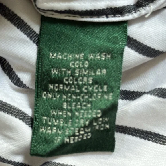 Ralph Lauren Black & White Pinstripe Button-Down Shirt | Size L - Picture 7 of 7